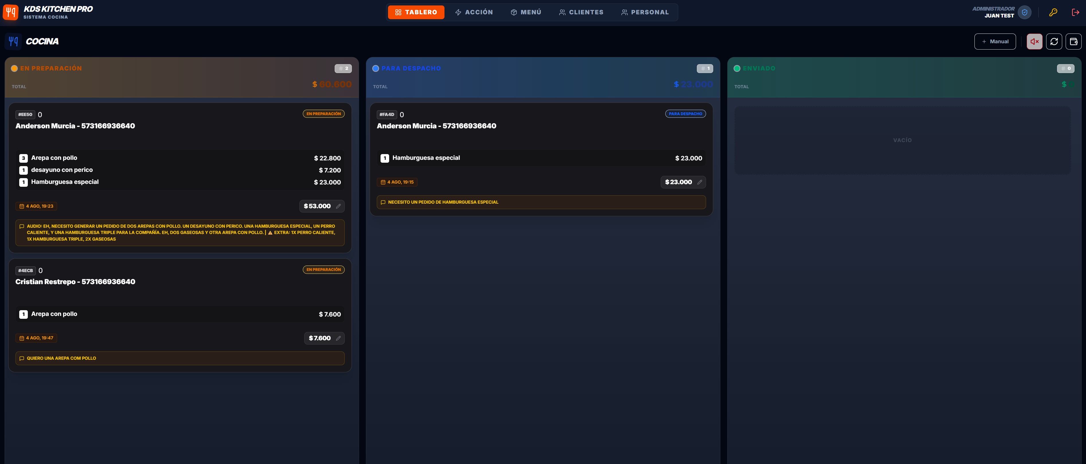 Order SaaS screenshot